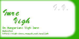 imre vigh business card